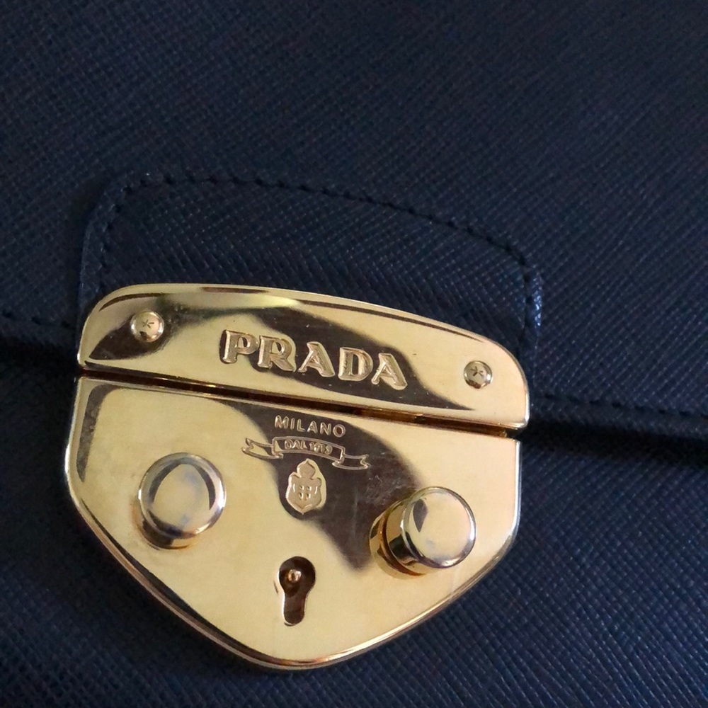 Black Saffiano* Prada Wallet on a Chain - Picture 5 of 8
